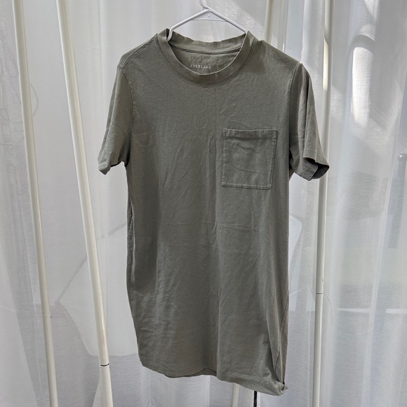 Everlane Organic Cotton Weekend Tshirt Dress- Sage - Picture 4 of 9